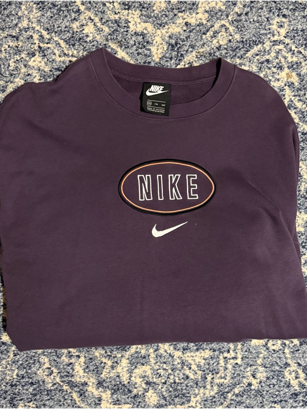 Nike Deep Purple Logo Crew Sweatshirt